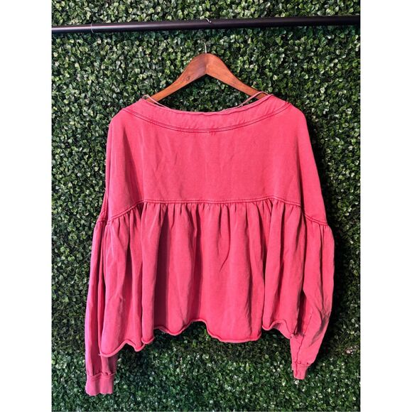 Free People Pink Ruffle Sweatshirt - Picture 6 of 6